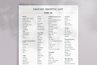 Pre-made Grocery List Template
