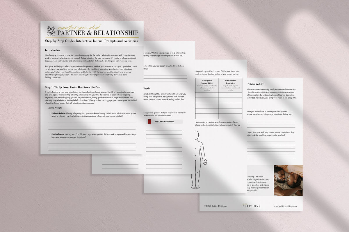 Manifest Your Ideal Partner and Relationship Interactive Guide & Journal Prompts