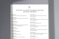 Getting To Know Yourself Better Journal Prompts