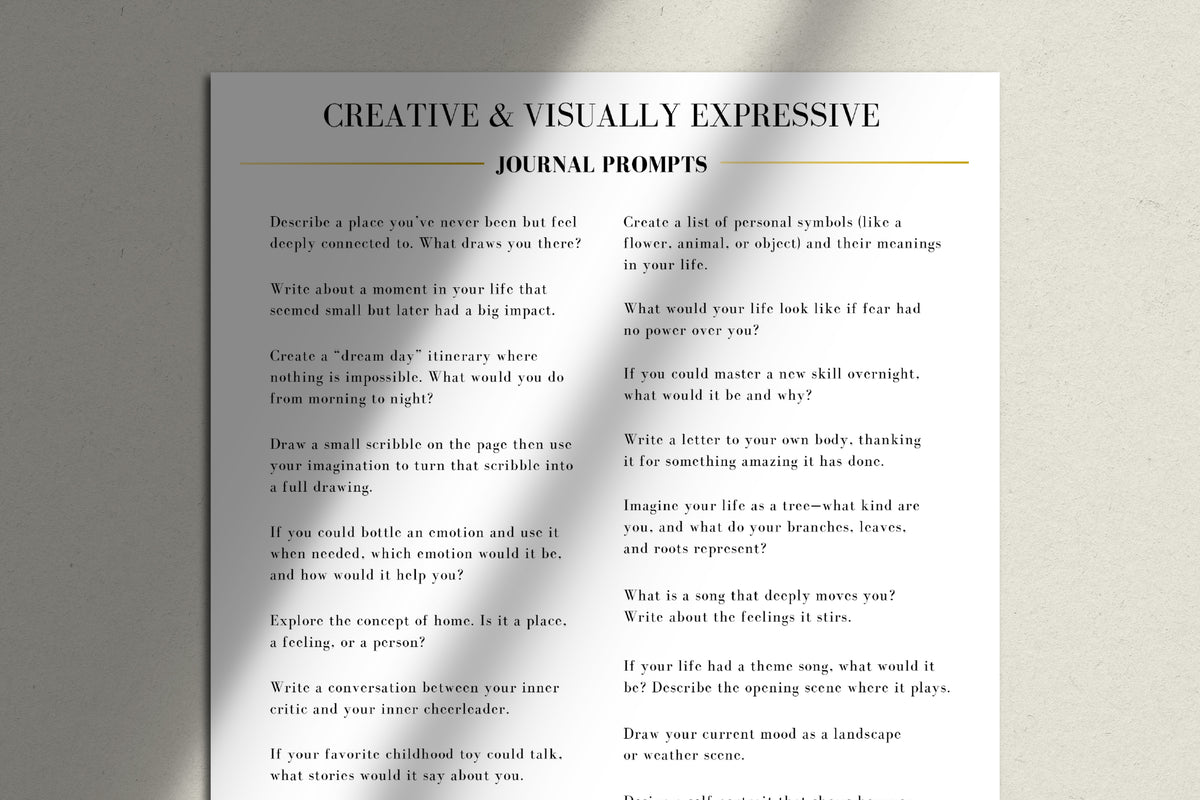 Creative & Visually Expressive Journal Prompts